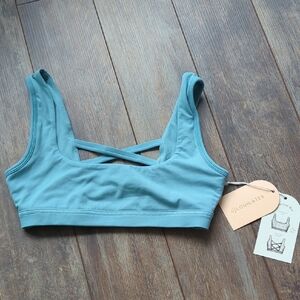 Blogilates Blue Crisscross Back Sports Bra XS